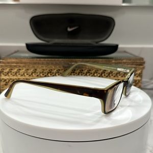 Nike -*Rx*- Greenish/Brown/Amber Eyeglass Frames - EUC w/ Nike hard-case